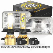 Pair 7x6 Led Headlight For Chevy C1500 C2500 C3500 K1500 K2500 K3500 1988-1999