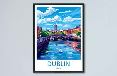 Dublin Skyline Druck Dublin Wohndeko Skyline Stadt Kunstdruck Dublin Wandbild fo