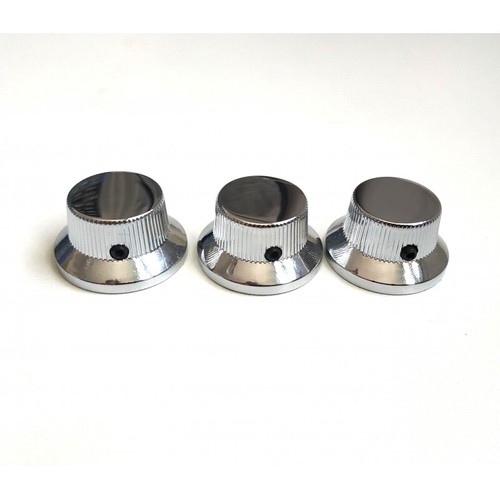 3 Bottoni Cappello IN Metallo Cromate Style