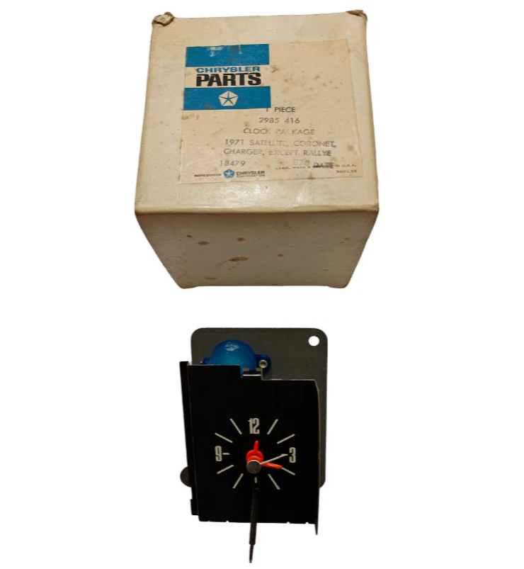 1971-1974 Dodge Plymouth Coronet Satellite Instrument Cluster Clock 2985416 NOS. - Image 2 of 4