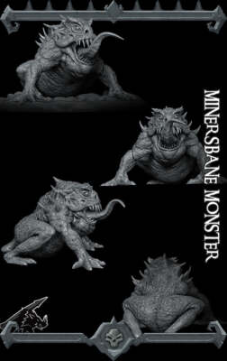Minersbane | Terror of the Mine | Frog Monstrosity Miniature for Tabletop games 