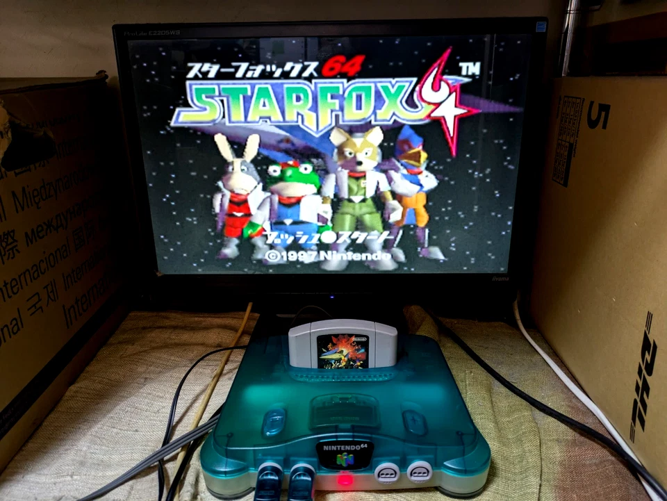 Nintendo 64 Region Free  Console Clear Blue 2controllers Mario Party 2 N64 japan - Image 2 of 4