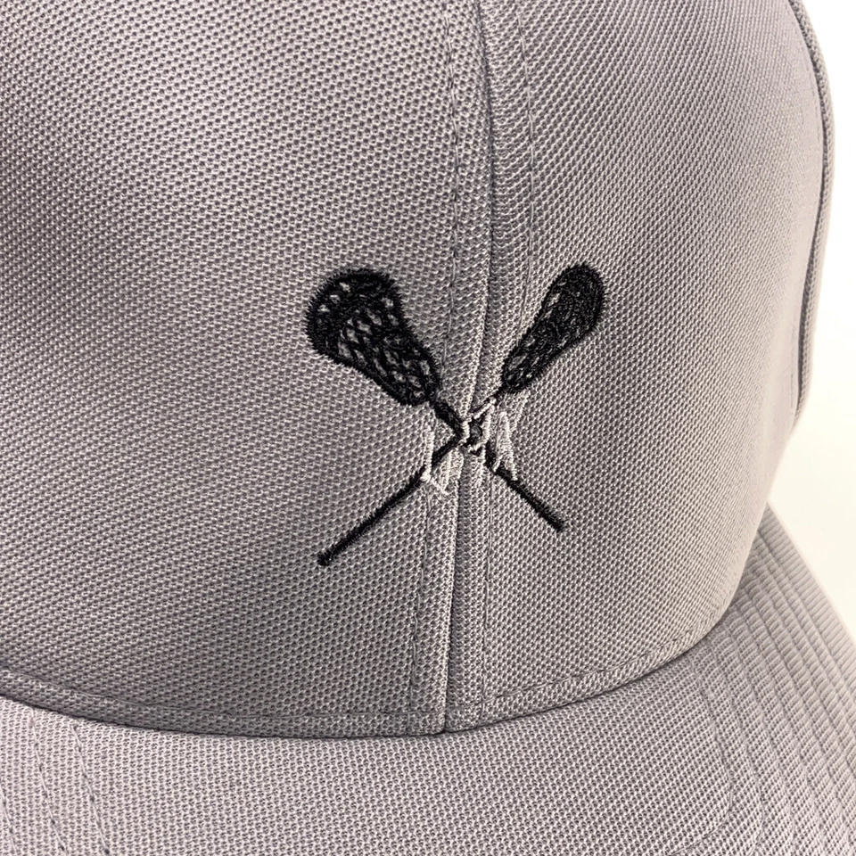 Sombrero de lacrosse gris con palos cruzados LAX Foto 3 de 4