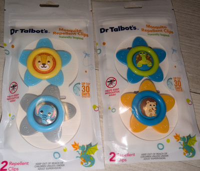Dr. Talbot's Baby Toddler No Mosquit Clips Citronella & Lemongrass 4 Piece Set