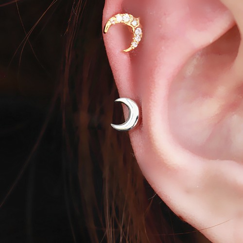 Gem Crystal Ear Cartilage Helix Ring Bar Stud Ear Cuff Climber Piercing Earring - Picture 22 of 268