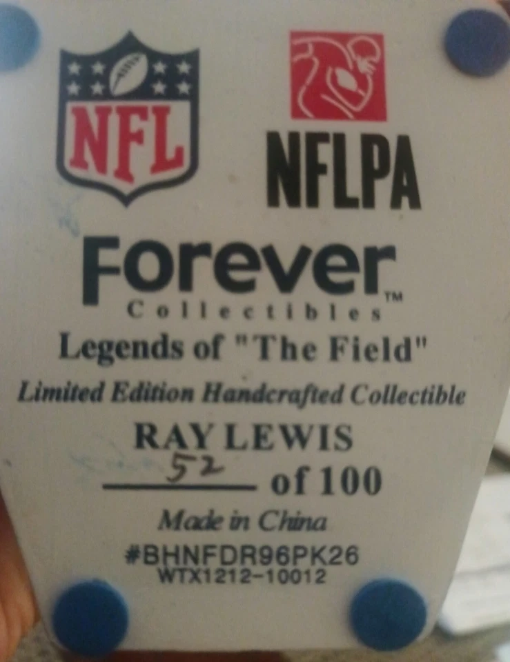 ¡¡Bobblehead RAY LEWIS DRAFT DAY!! ¡¡MEGA RARO!! 52 de 100!! ¡Con caja original!! Foto 4 de 4