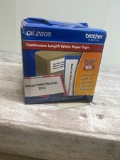 Brother Continuous Paper Label Tape 2.4" x 100ft Roll White DK2205 damaged box