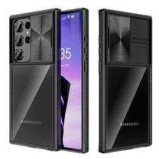 For Samsung Galaxy S23 Ultra Case with Slide Camera Cover Slim Clear Cover