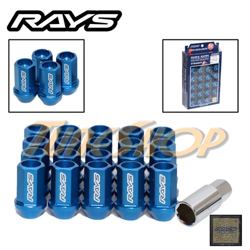 VOLK RACING RAYS STRAIGHT L42 DURA WHEELS LOCK LUG NUTS 12X1.5 1.5 RIM BLUE M - 第 1/2 張圖片