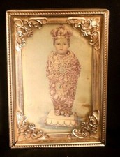 Vintage Brass Photo Frame Engraved & Decorated Diamond With Prince Printed Photo