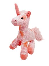 Toys R Us Unicorn Plush Pink Flowers Stuffed Animal 11  