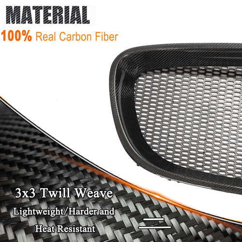 Fit For Jaguar F-type 2013-16 Real Carbon Fiber Front Bumper Grill Grille Frame  - Bild 10 von 13