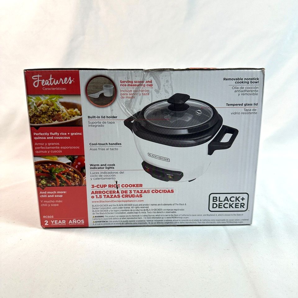 BLACK+DECKER RC503 Mini Personal SingleServe 3Cup Rice Cooker eBay