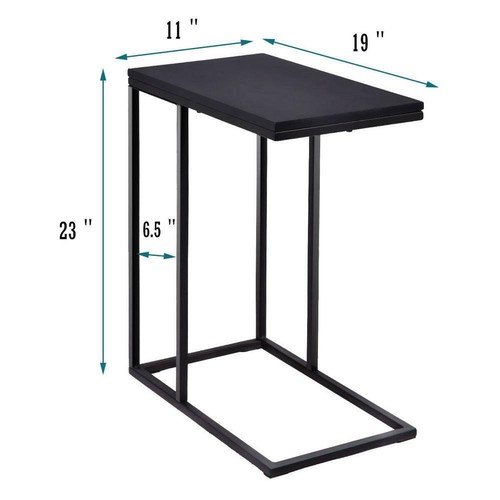 Costway End and Side Tables 19" Bedroom Rectangle Wood Steel Modern Durable - Picture 4 of 10