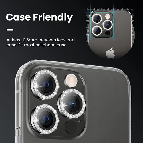 Blue For iPhone 16/16 Pro/16Pro Max 16 Plus Camera Protector Bling Diamond Lens - Picture 4 of 9