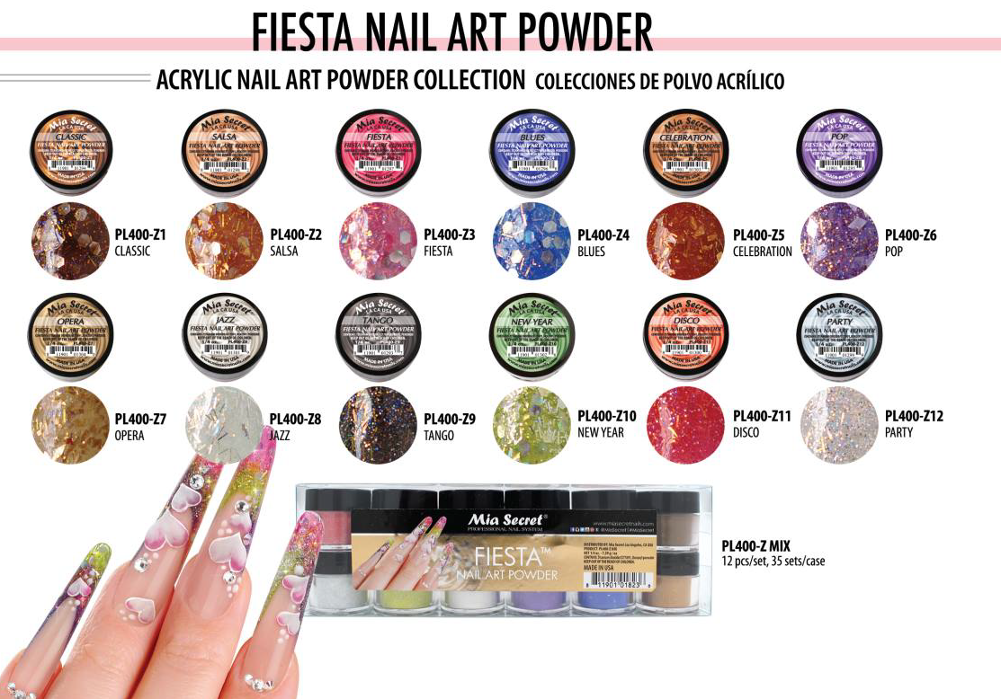 review Mia Secret Acrylic Nail Art Powder Carnaval Collection 12 Different  Colors for sale online | eBay