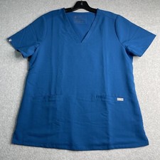 Figs Technical Collection Top Women  s Large Blue V Neck Scrub FW1100