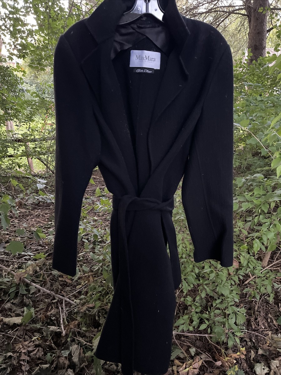 MaxMara Blk Wool Belted Jacket 8 | eBay