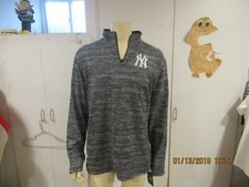 new york yankees 2xl gray and blue majestic long sleeve sweatshirt new w tags