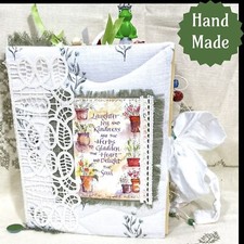 Junk journal Ivory Garden Floral Interactive Keepsake Diary BOHO Book New