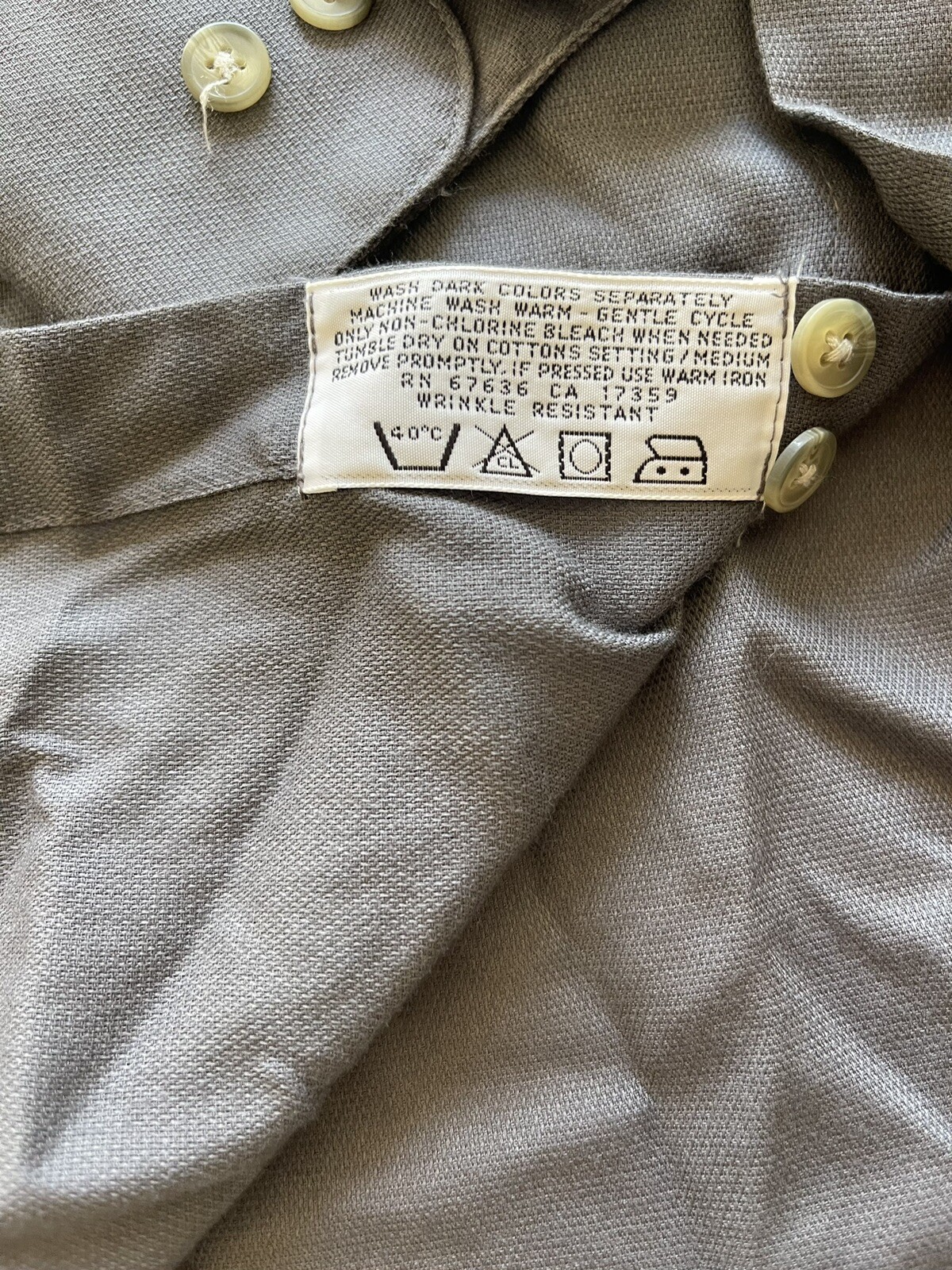 Camicia abito vintage con tasca singola Yves Saint Laurent YSL da uomo taglia L grigio
