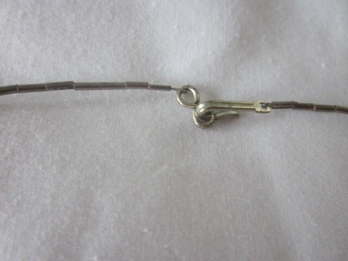 Vintage Navajo Flüssigsilber Vogel Charm Fetisch Halskette 18 Zoll - Bild 6 von 6