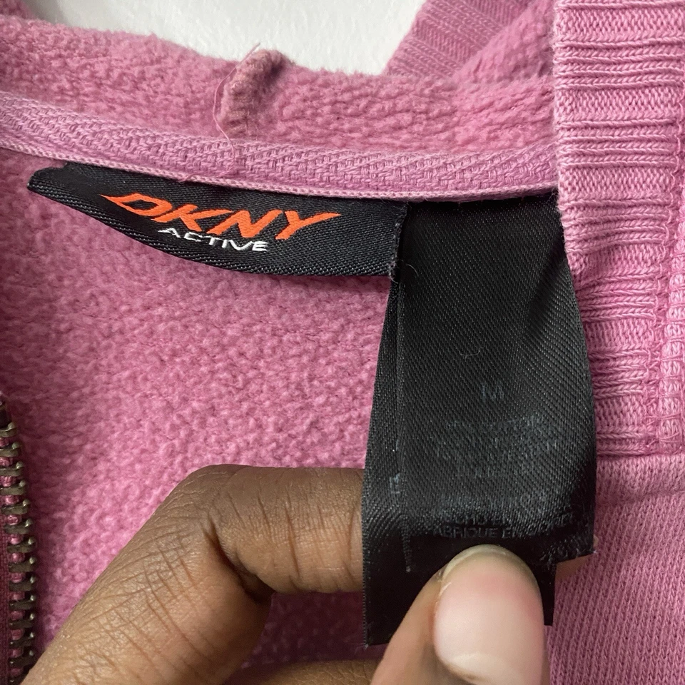 Suéter para mujer DKNY Y2K Bimbo Mcbling cremallera completa rosa basura cuentas mediano Foto 3 de 4