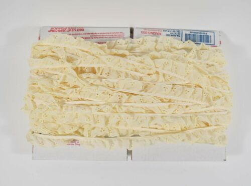 50 iarde. Occhiello raccolto arruffato avorio smerlato 0,75" pizzo tessuto bordo cucito - Foto 3 di 3