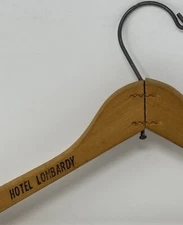 Hotel Lombardy 57th Street New York Wooden Hanger VTG