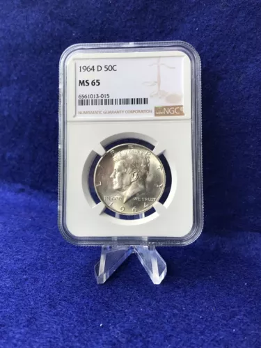1964-D KENNEDY HALF DOLLAR 50c *NGC MS65 GEM BRILLIANT UNCIRCULATED*