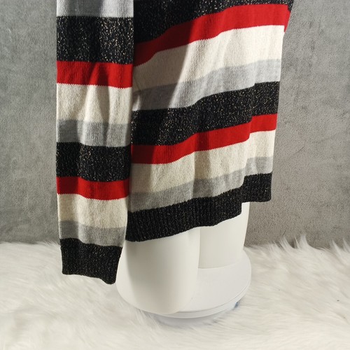 NWT CHARTER CLUB Metallic Striped Sweater MEDIUM(8-10) Cotton blend pullover - Picture 7 of 13