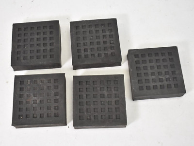 Lot of 5 Mason Industries Bridge Bearing Pad Black 4'' x 4'' x 1'' 2400lbs Max Load