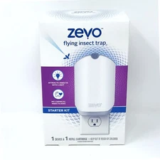 Zevo Flying Insect Trap Starter Kit Refillable Repels Gnats Flies Mosquitos