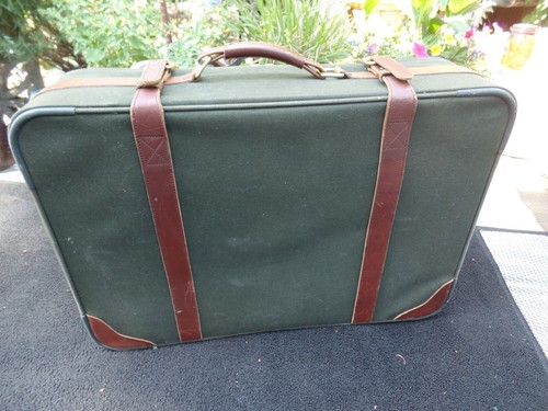 ORVIS Battenkill 26" Canvas Leather Luggage Suitcase Bag Case No Wheels - Picture 7 of 17