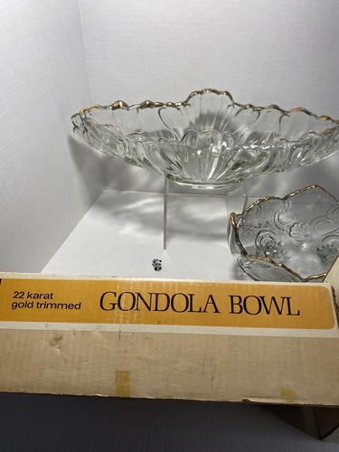 Jeannette Glass Gondola And Lombardi Hospitality Set Bowls 22 karat gold trimmed - Bild 6 von 18