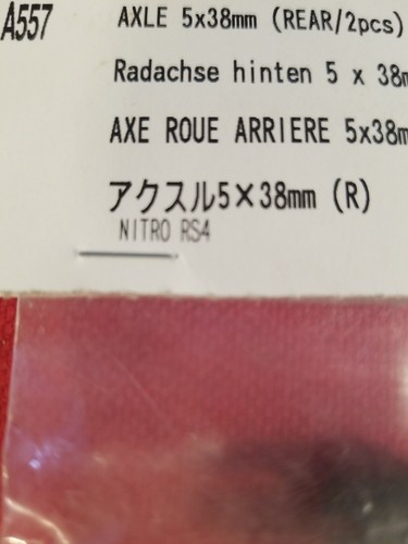 Vintage HPI Racing #A557 Axle 5X38mm (Rear/2pcs) for Nitro RS4 new in original p - Picture 8 of 8