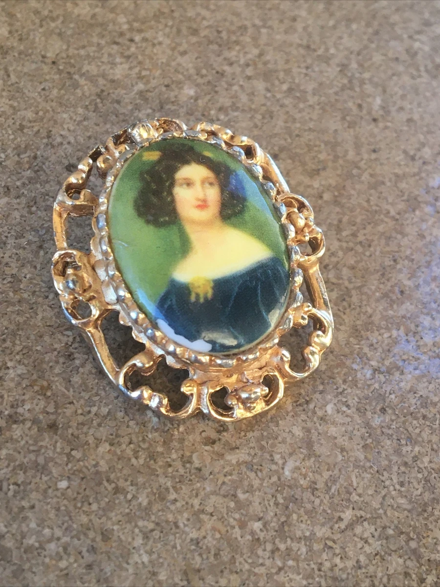 Brooch with woman's face sale