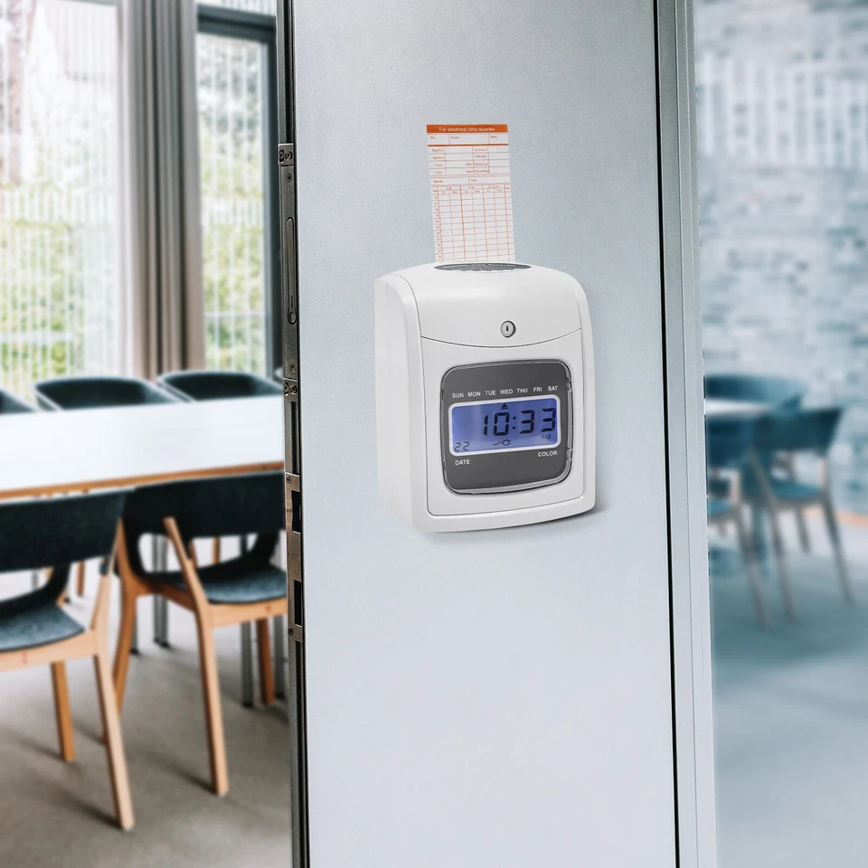 Reloj de tiempo Tarjeta perforadora Máquina de asistencia de empleados Pantalla LCD Máquina de check-in Foto 2 de 4