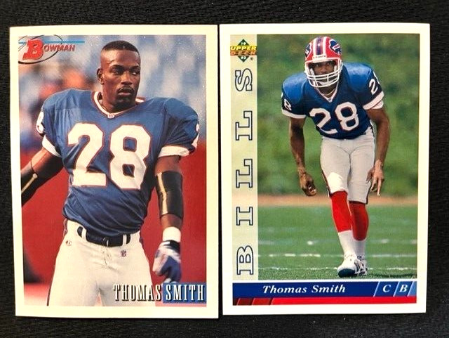 NFL - Thomas Smith 1993 Bowman RC & 1993 Upper Deck Football RC - Bills