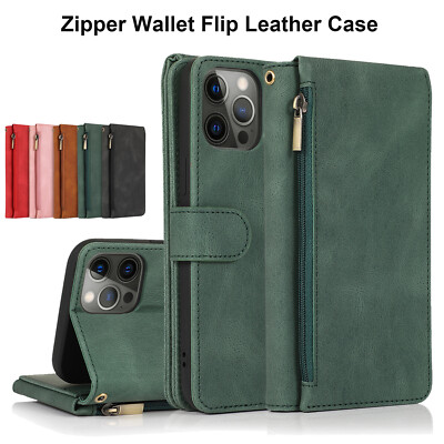 Leder Klapp Handy Hülle Tasche für iPhone XR Xs Max 11 12 13 14 15 16 Pro Max 8