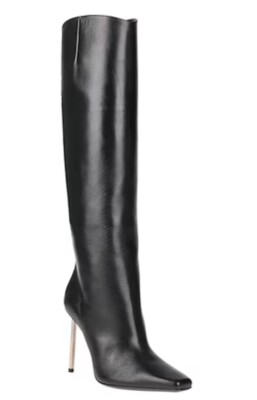 Off-White Nappa High Allen Boot Black Leather Silver Size EU