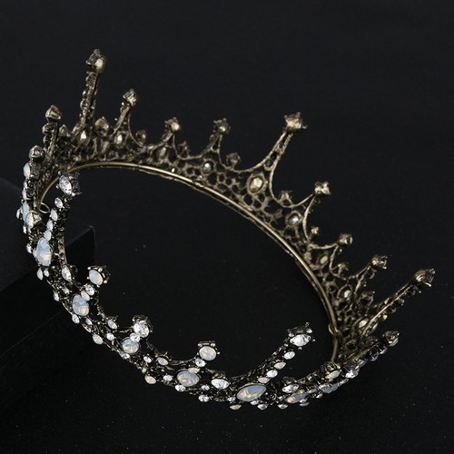 Baroque Bridal Jewelry Vintage Crystal Pearl Queen Crown Tiaras Headband - Bild 7 von 14