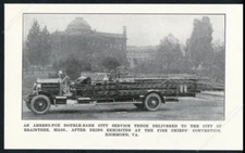 1924 Ahrens Fox fire engine Braintree Massachusetts FD truck photo print article