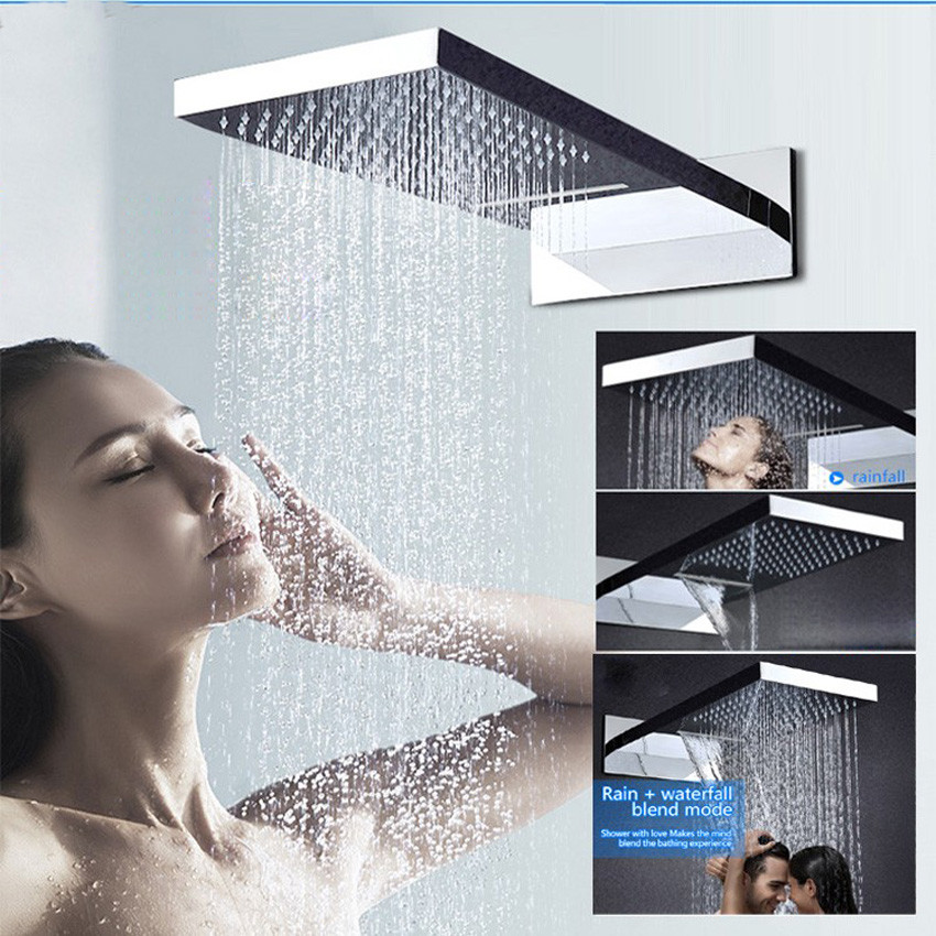 Cuarto de baño encubrir montado en la parojo grifo de la Ducha de Lluvia Cascada Lluvia Cabeza Cuarto de baño encubrir montado en la parojo grifo de la Ducha de Lluvia Cascada Lluvia Cabeza