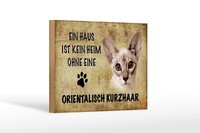 Holzschild Spruch 18X12 Cm Orientalisch Kurzhaar Katze Deko Schild