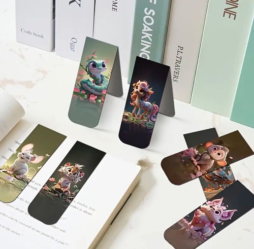 Set Of 4 Cute Animal Magnetic Bookmarks Great For Kids And Adults - Picture 5 of 6