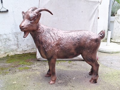 KUNSTBEMALUNG Geißbock Ziege Figur Deko Geissbock Deko Ziegenbock Bronze Optic 2