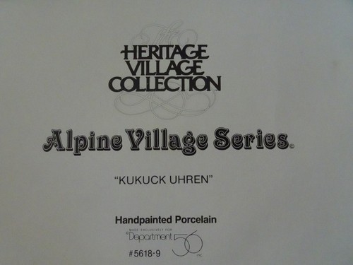 DEPT 56 AV Kukuck Uhren 56191 1992 VGUC NO LIGHT - Picture 6 of 10