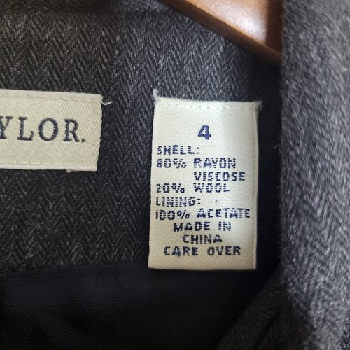 Ann Taylor Dark Grey Button Up Blazer Jacket Wool Blend Womens Size 4 - Picture 3 of 8