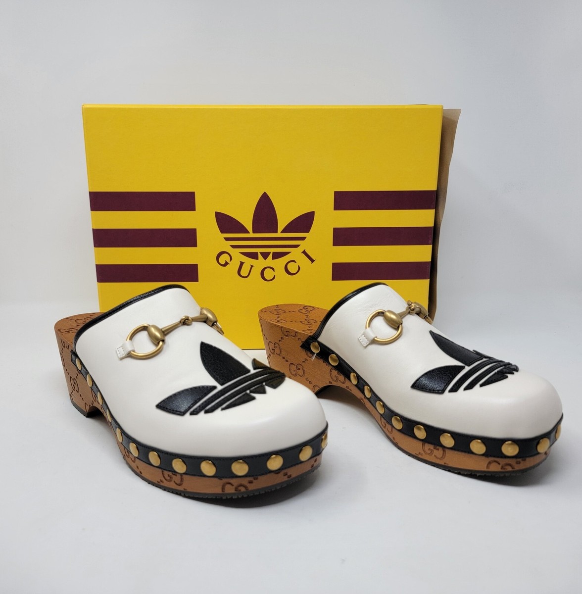 Gucci X Adidas Women's Horsebit Accent Leather Off White Gucci X Adidas Women's Horsebit Accent Leather Off White